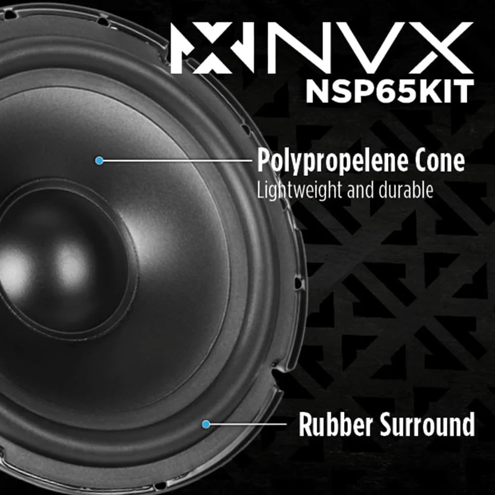 NSP65KIT 6.5" Component Car Speaker System 2-Way 600W Peak N-Series W/ 20Mm Silk Dome Tweeters