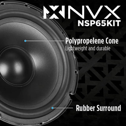 NSP65KIT 6.5" Component Car Speaker System 2-Way 600W Peak N-Series W/ 20Mm Silk Dome Tweeters