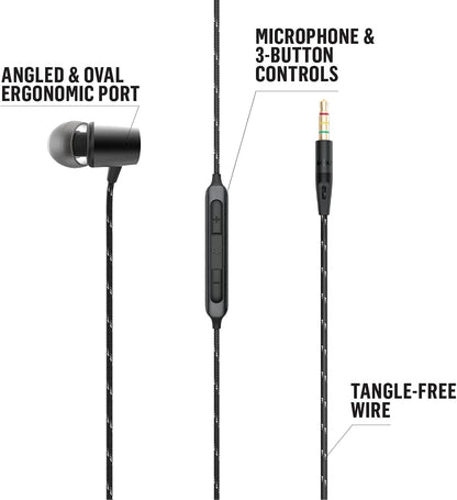 Uplift 2: Wired Earphones with Microphone and Sustainable Materials (Black)