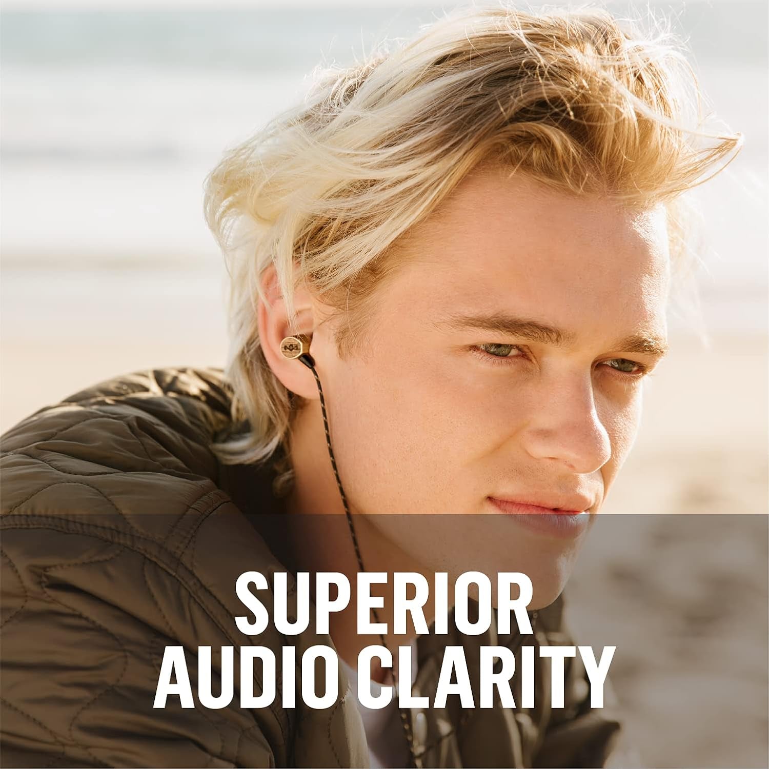 Uplift 2: Wired Earphones with Microphone and Sustainable Materials (Black)