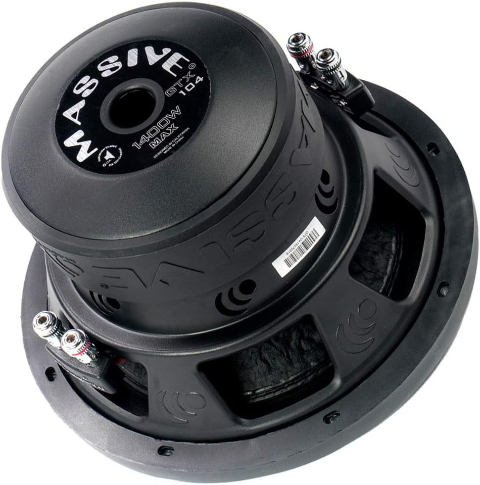 GTX104 10 Inch Car Audio Subwoofer, High Performance for Cars, Trucks, Jeeps - 10" Subwoofer 700W RMS, 1400W MAX Dual 2 Ohm, 2.5 Inch Voice Coil